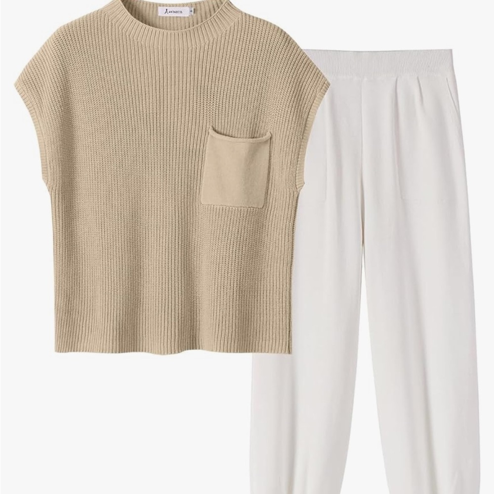 Women’s two piece knit top and pants